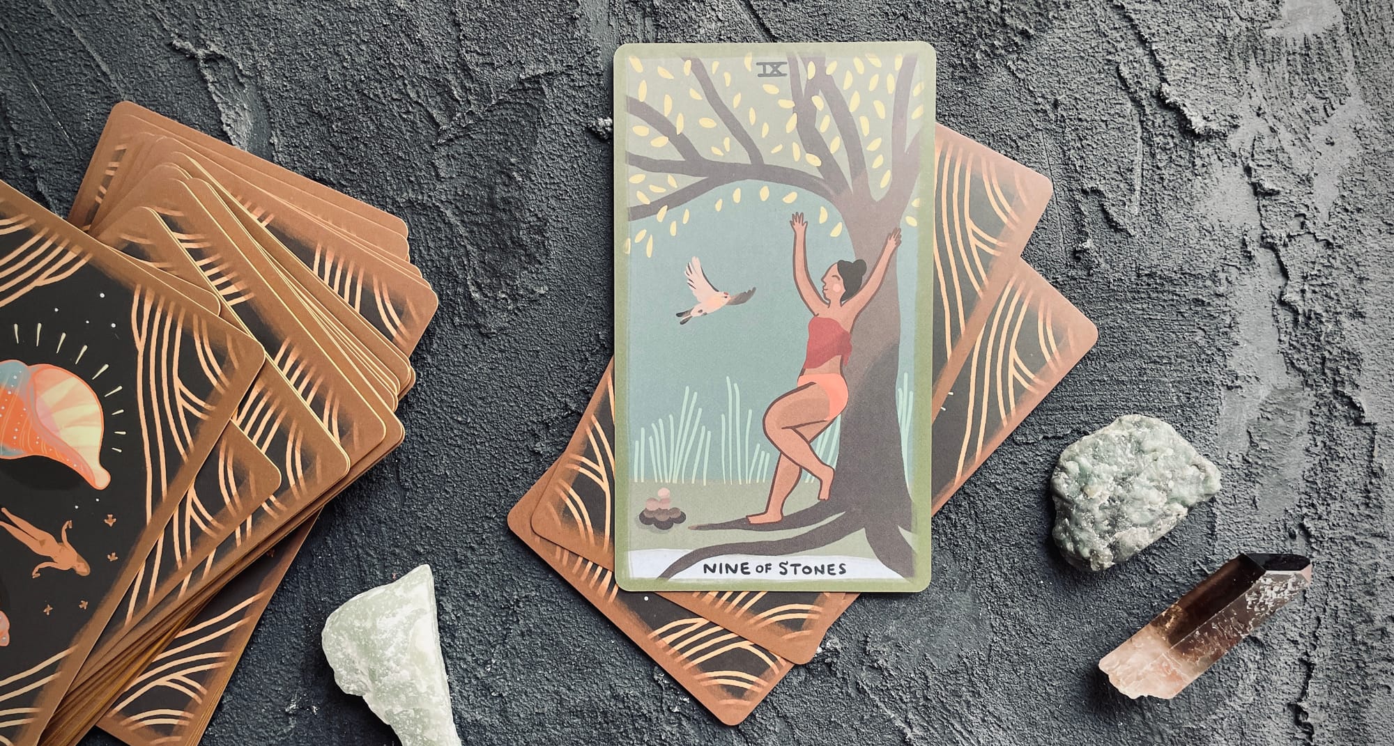 nine of stones from the gentle tarot