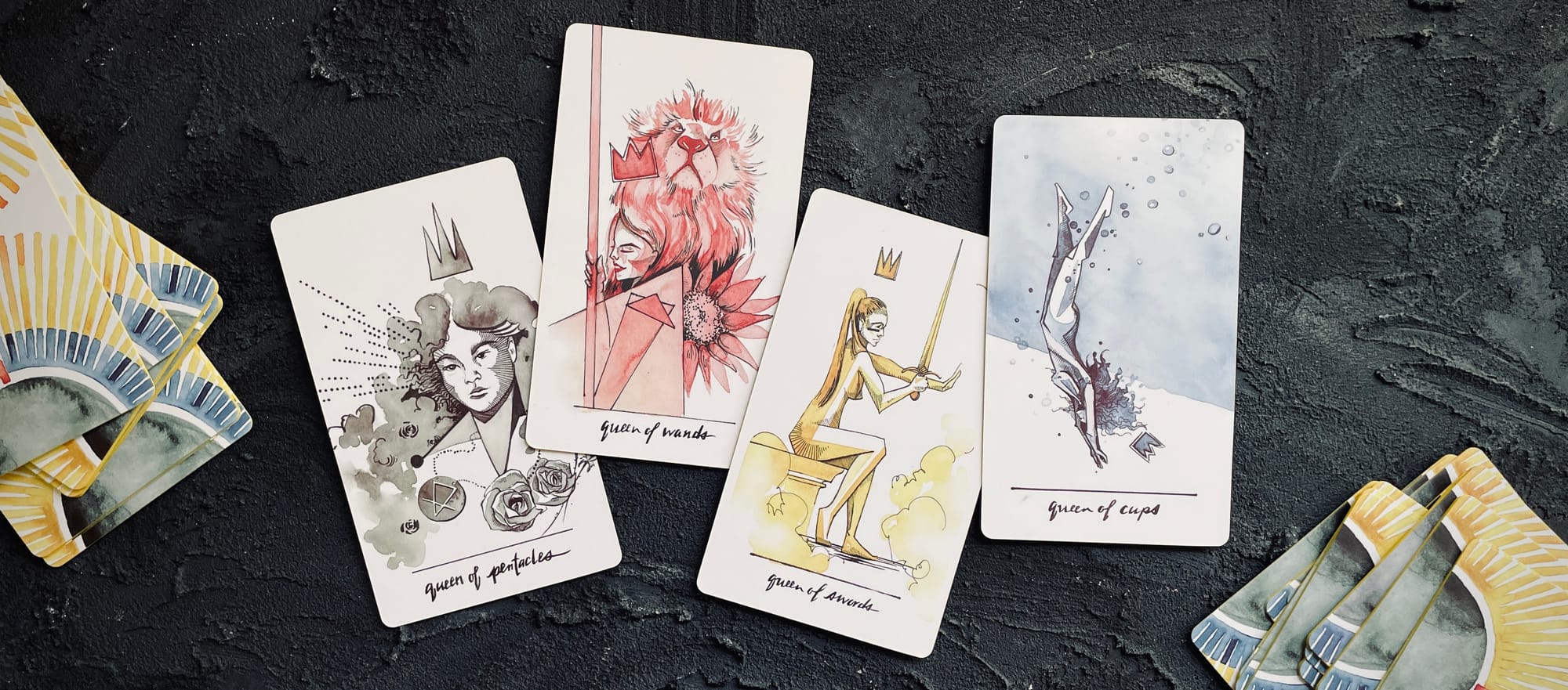 four queens from the vindur tarot 