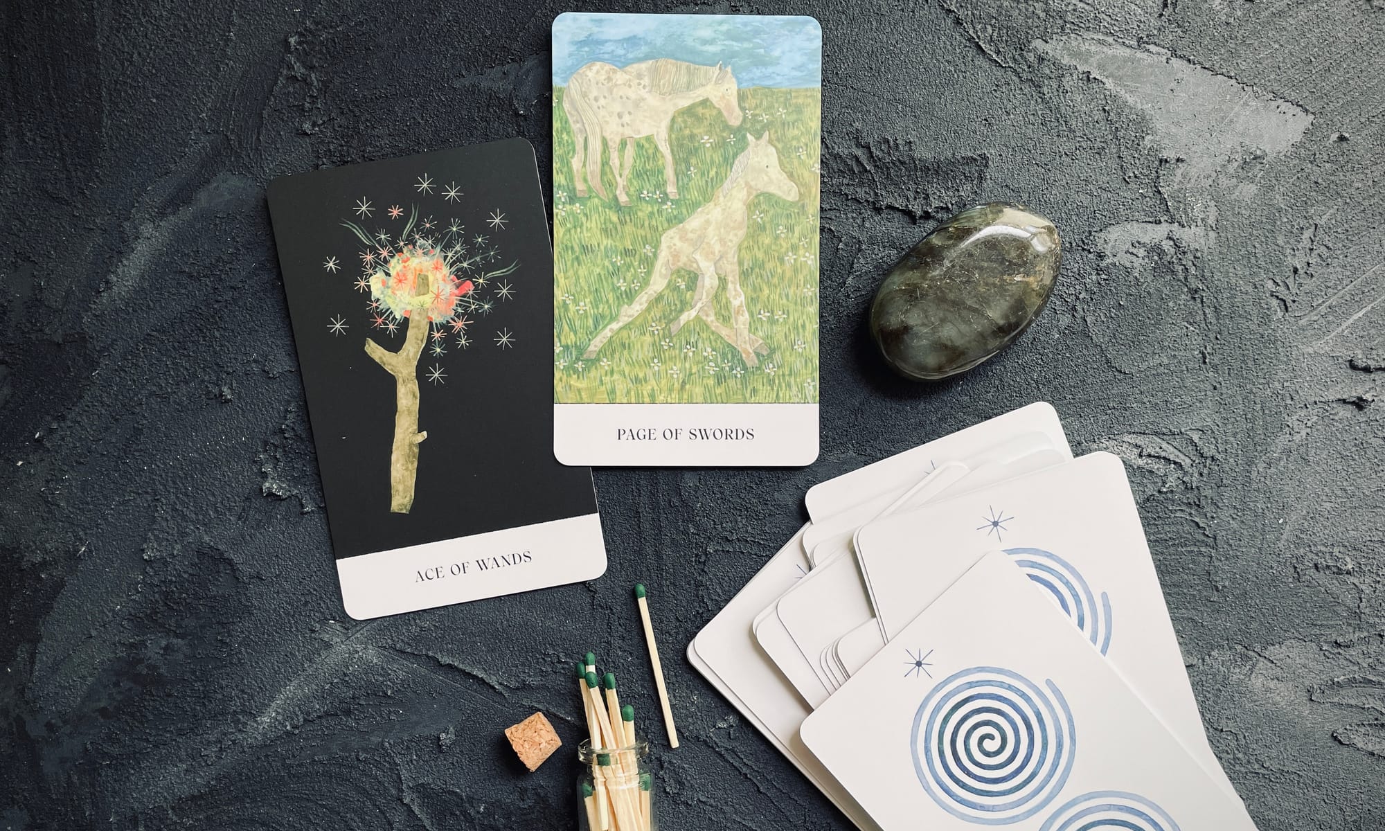 ace of wands & page of swords from lindsay mack's soul tarot