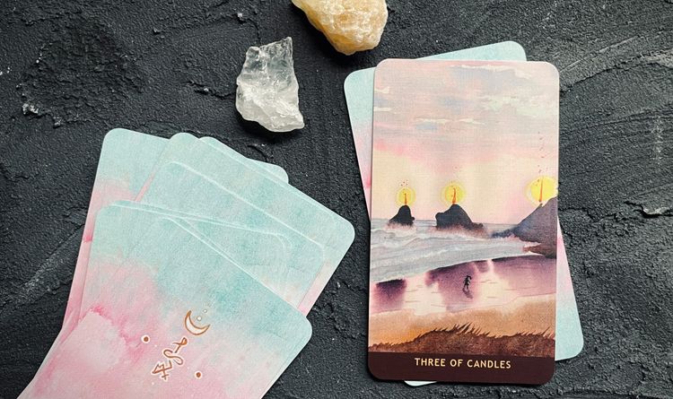 three of candles (wands) from the numinous tarot