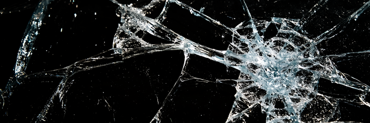 smashed glass with black background