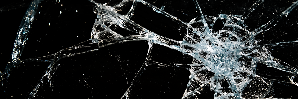smashed glass with black background