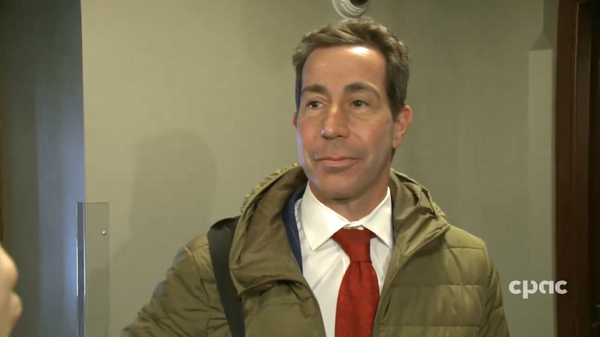 Liberal MP Anthony Housefather on CPAC looking glum after the NDP motion vote