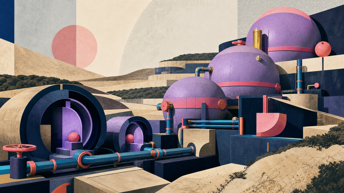 Nested pressure chambers grow larger as connected conduits return output to the system.