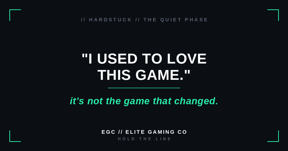 "I Used To Love This Game." It's Not the Game That Changed.