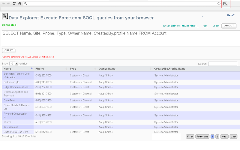 Data Explorer for Force.com