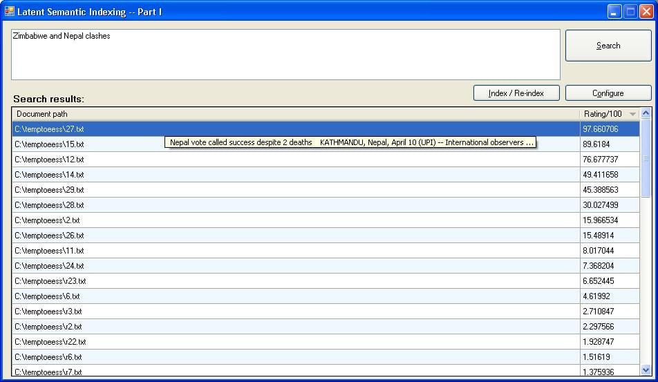 Latent Semantic Indexing