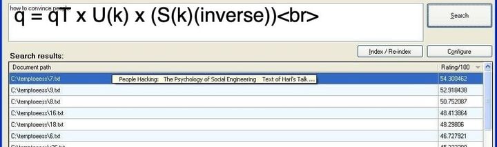 Search in Latent Semantic Indexing