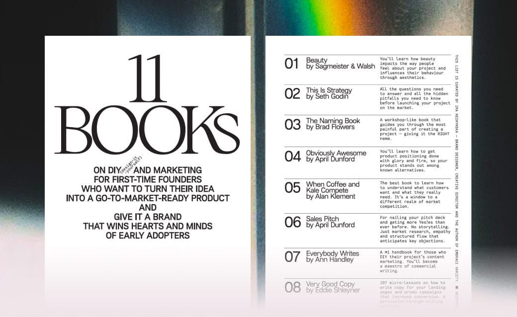 11 books on design-it-yourself and marketing for first-time founders