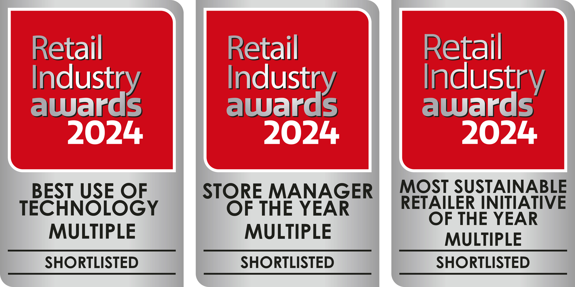 Shortlisted for a hattrick of awards at Retail Industry Awards 2024