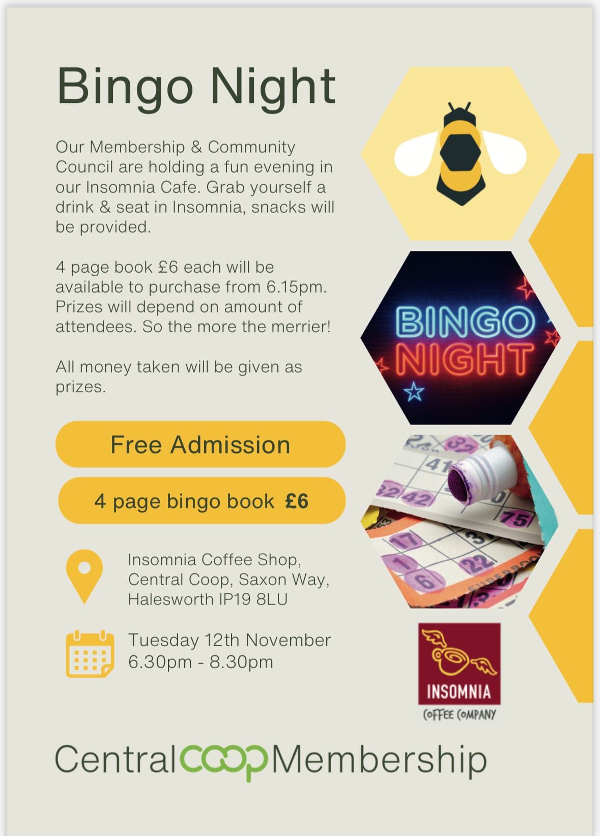 Bingo evening at Insomnia