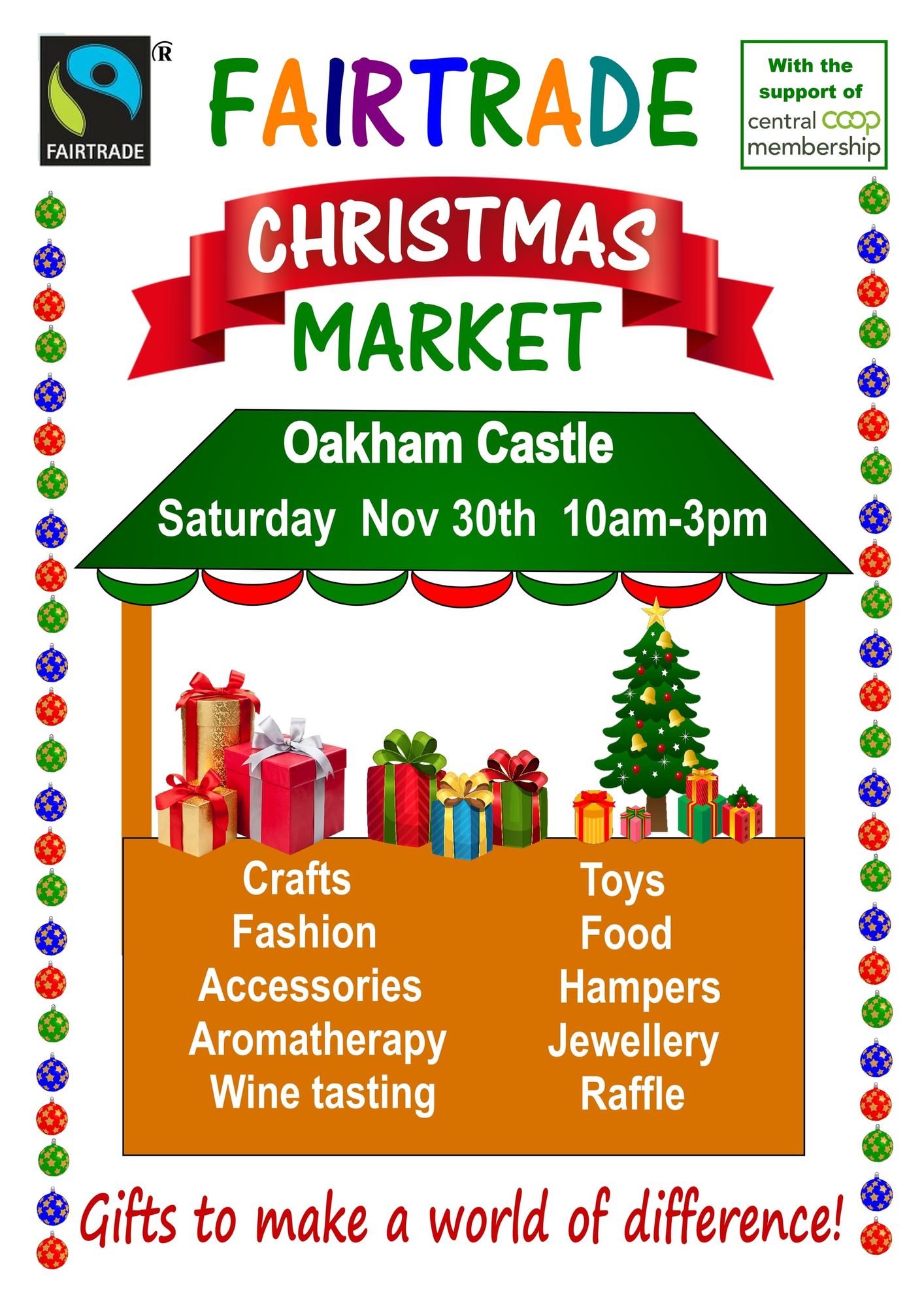 Fairtrade Christmas Market - Saturday 30th November 2024 from 10am-3pm