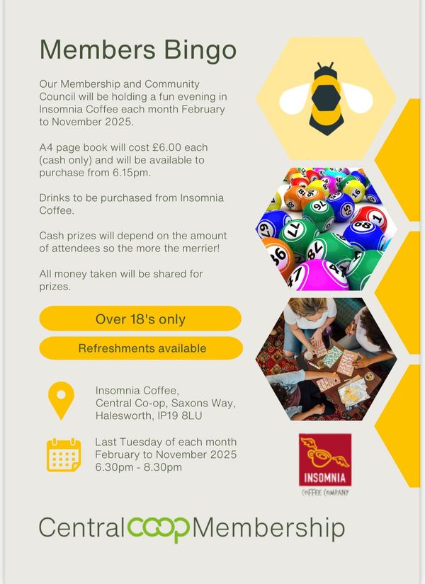 Members Monthly Bingo