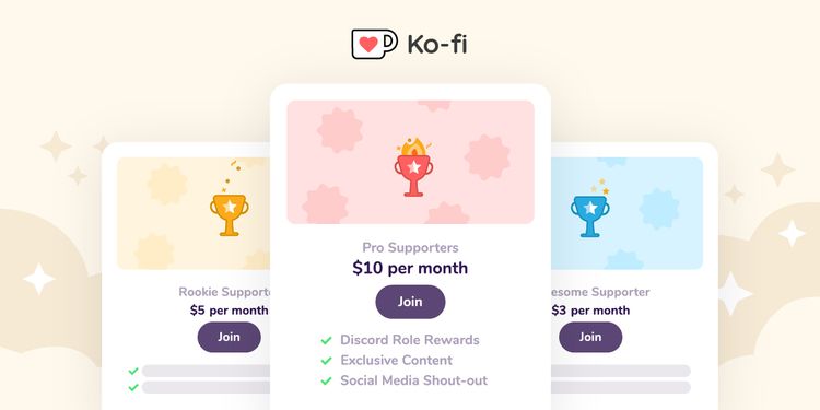 Ko-Fi Membership Tiers are available for everyone!