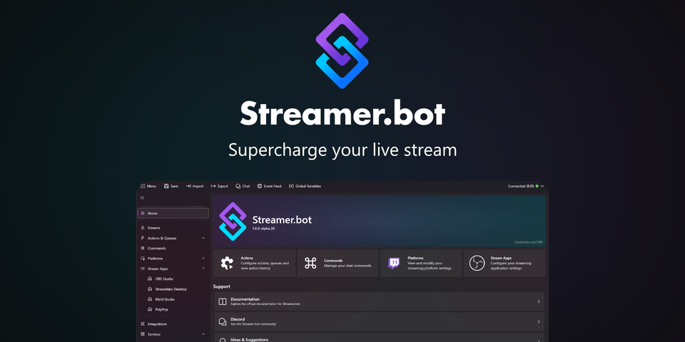 A screenshot of the streamer.bot website.