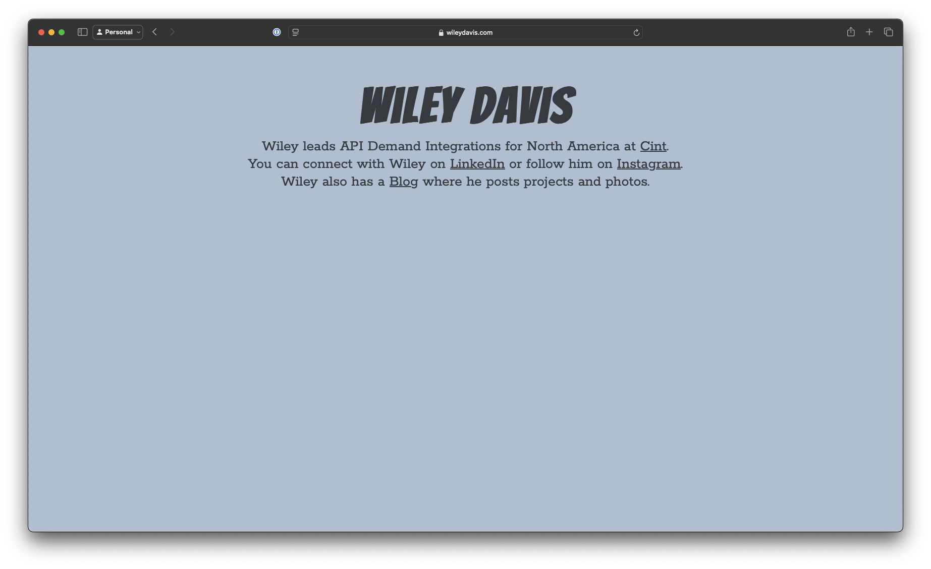Screenshot of wileydavis.com