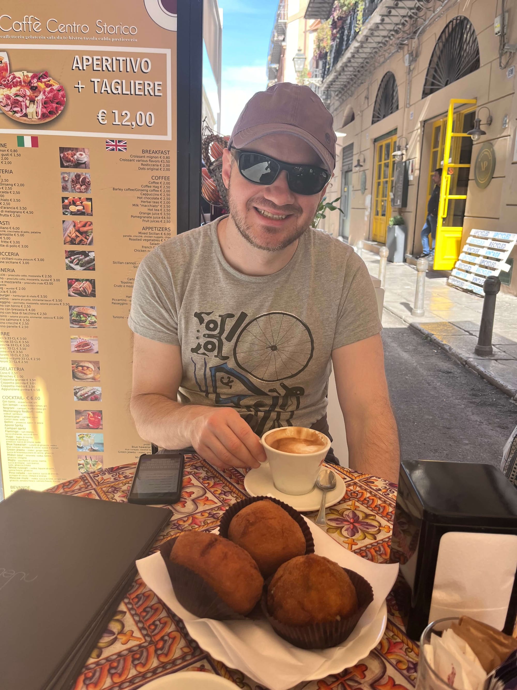 Me eating in Sicily