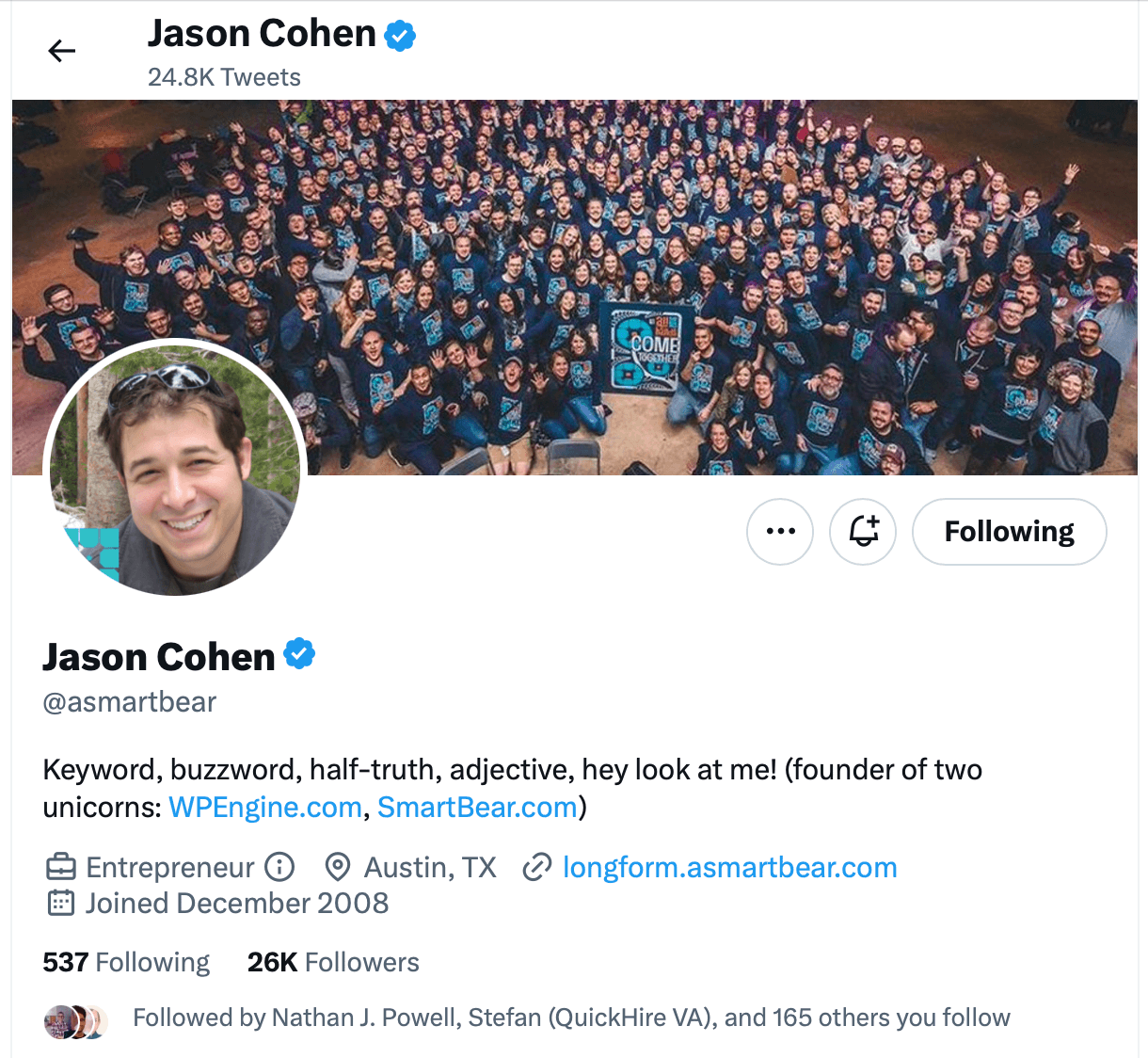 Jason Cohen Twitter/X page