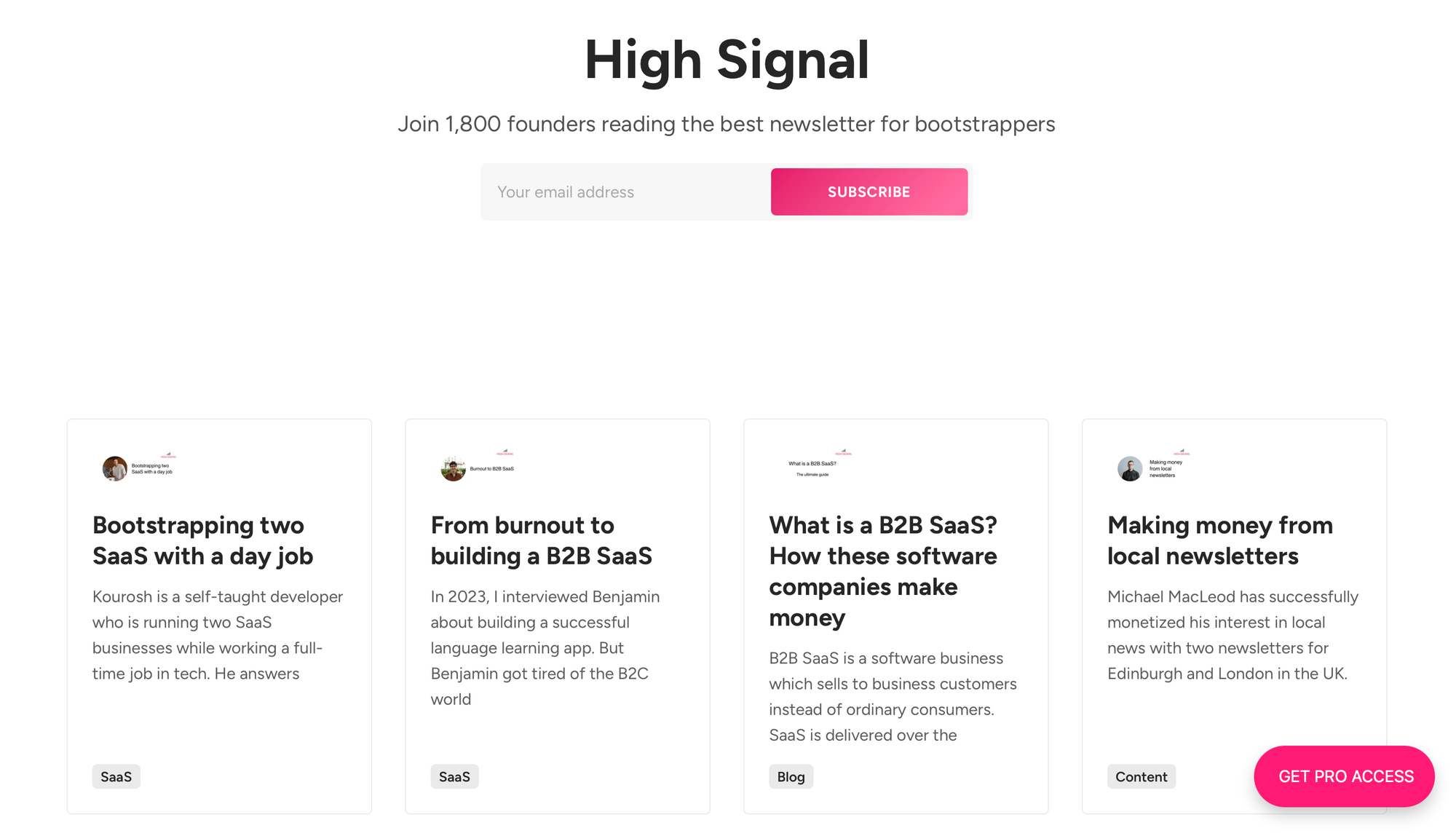 High Signal interview website
