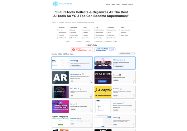 Future Tools: AI tools collection site