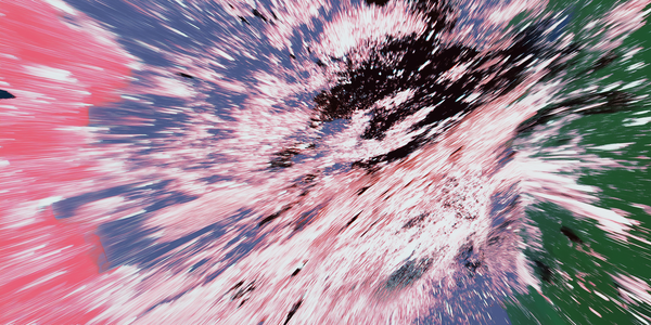 Abstract burst of pink, blue and green motion blur