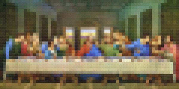 Blurry last supper mosaic