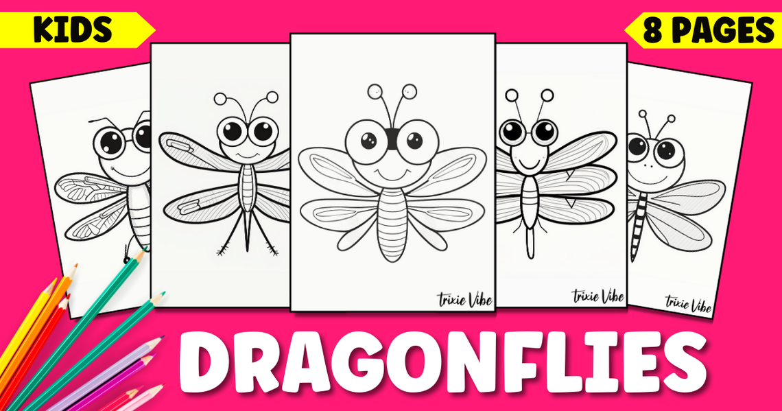 Free Cute Printable Dragonfly Coloring Pages for Kids