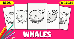 Cute Whale Coloring Pages for Kids