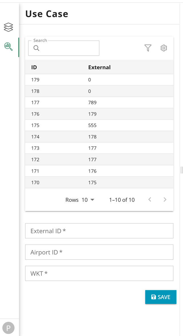 Use Case: Create spatial records with a form and fetching table