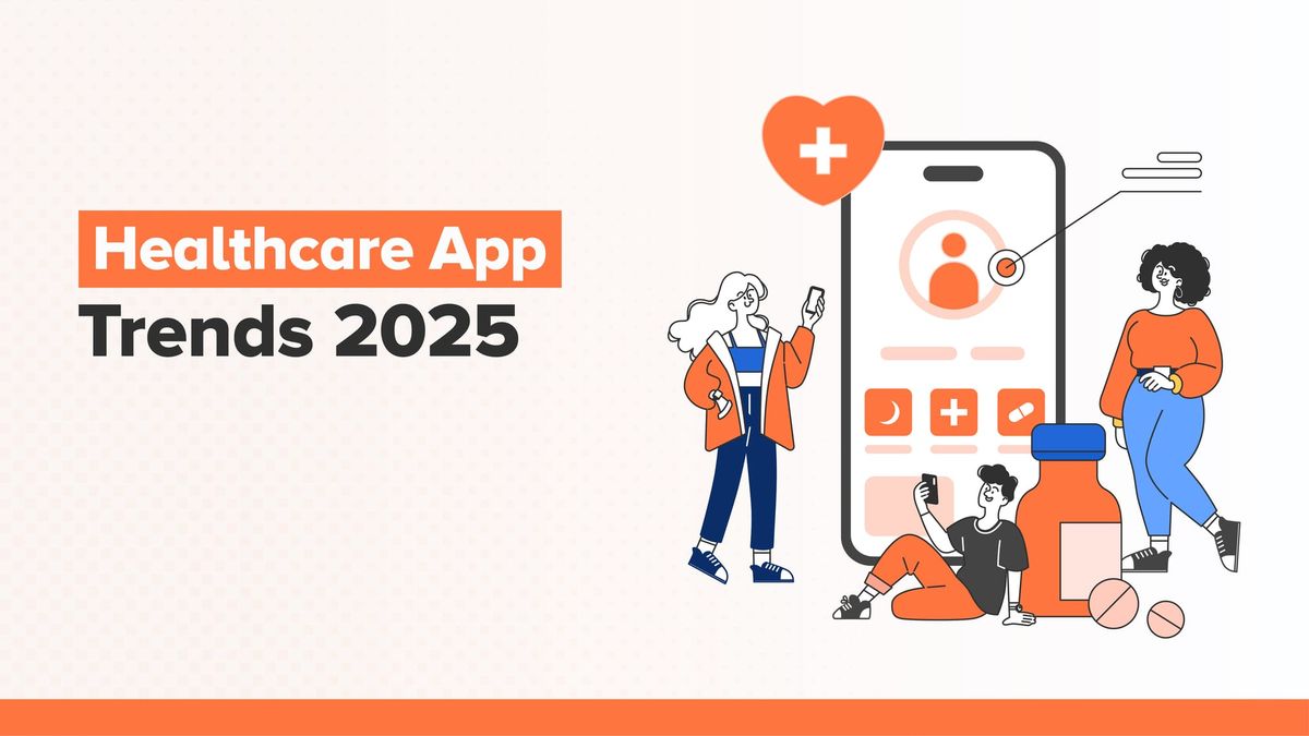 People using a digital healthcare app interface, symbolizing top healthcare app development trends in 2025.
