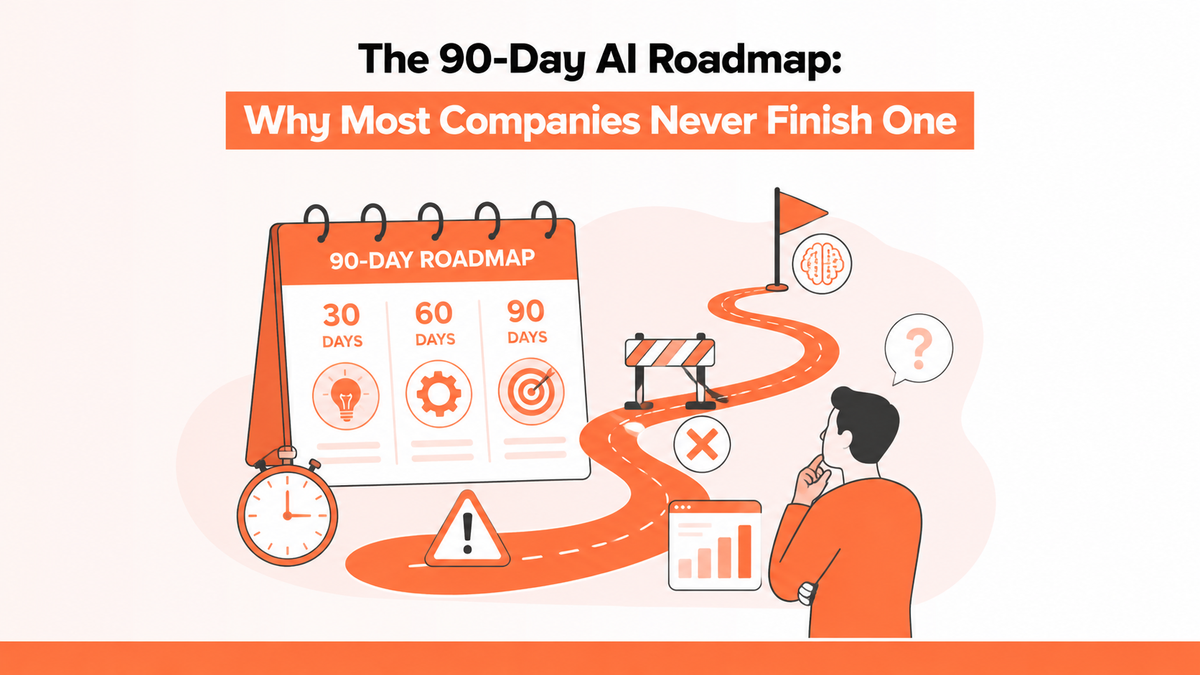 The 90-Day AI Roadmap highlights the challenges companies face when turning AI strategy into successful execution.