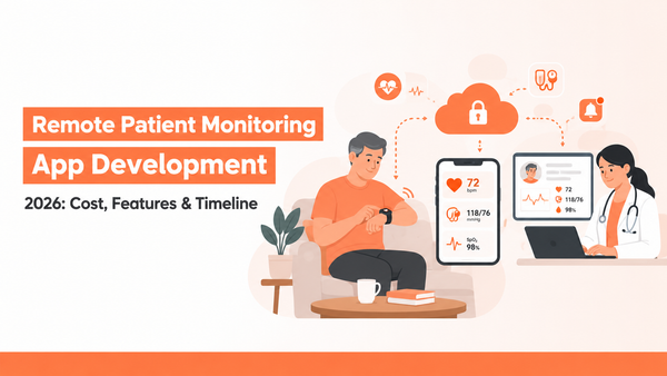 Remote patient monitoring app development with wearable health tracking, patient data, and doctor dashboard in 2026.