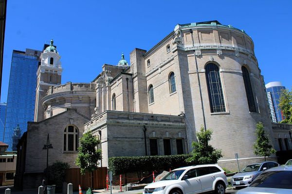 A view of Seattle's St James Cathedral, the city's largest Catholic Church.