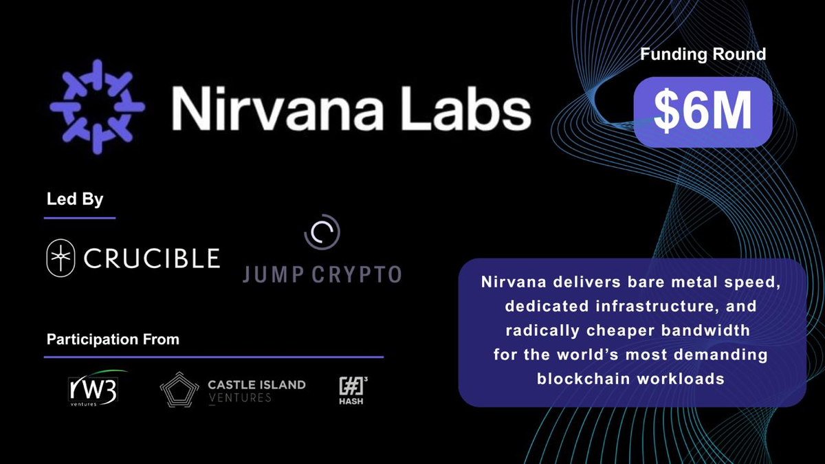 Nirvana Labs Raised 6M from Crucible Capital and Jump Crypto