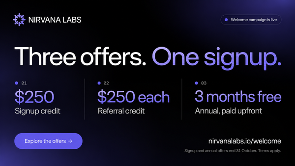 Nirvana Labs Welcome Campaign is Live.