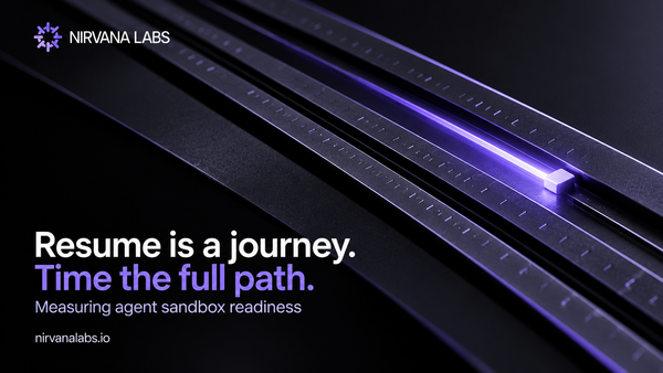 A violet pulse travels along a precision timing track, illustrating end-to-end agent sandbox readiness.