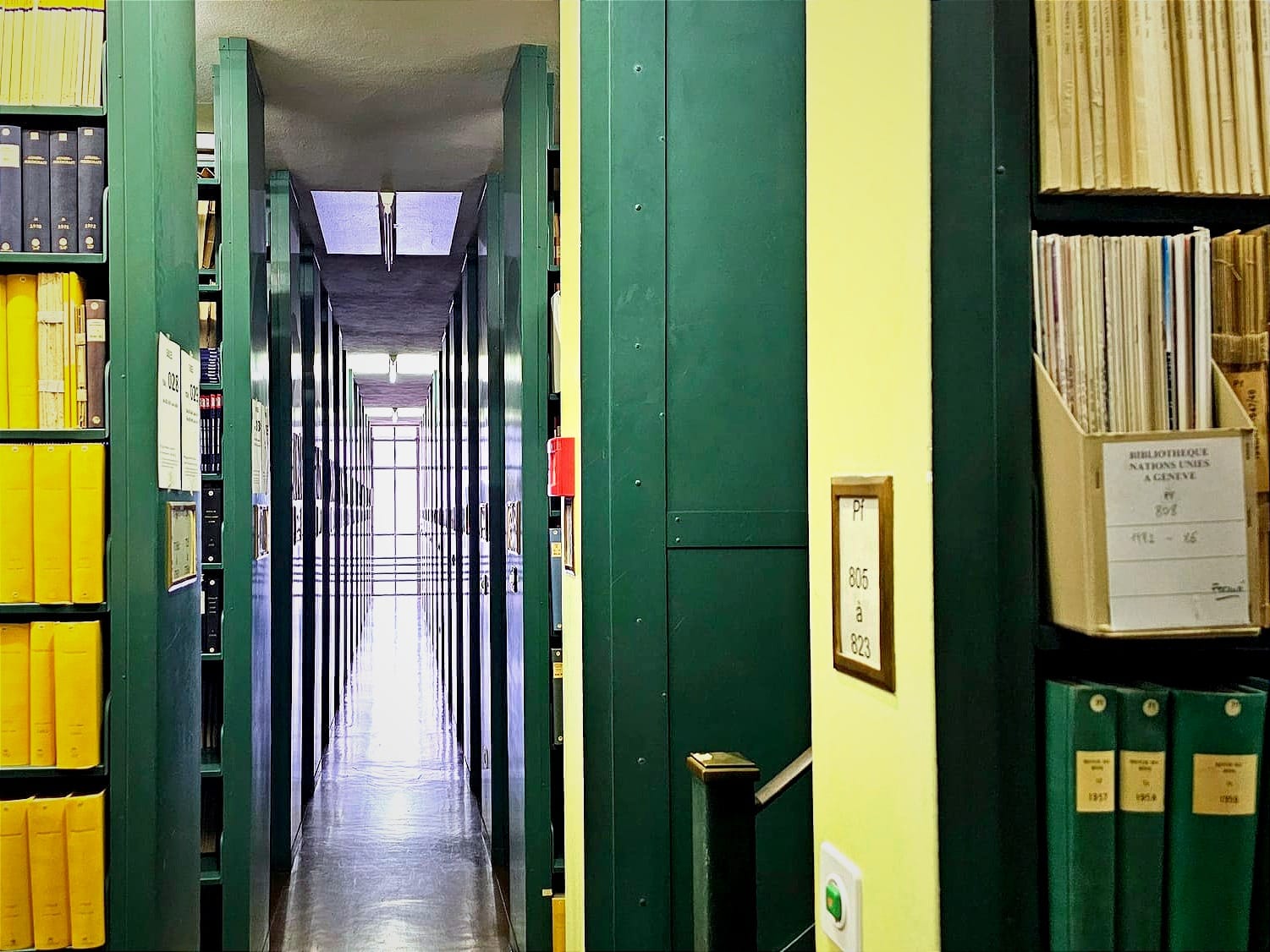 Archival material housed at the U.N.'s Palais des Nations in Geneva.