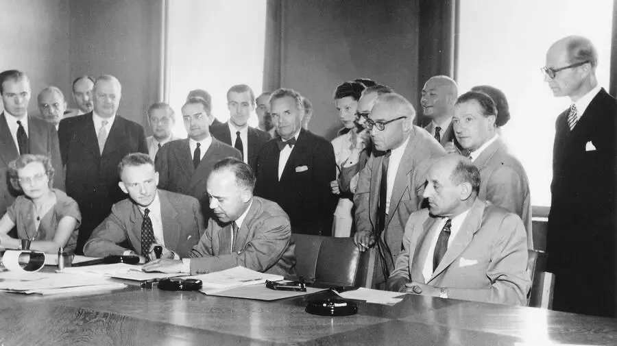 The signing of the U.N. Refugee Convention in Geneva in 1951.