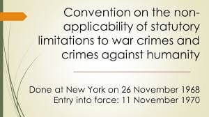 Convention on the Non-applicability of Statutory Limitations