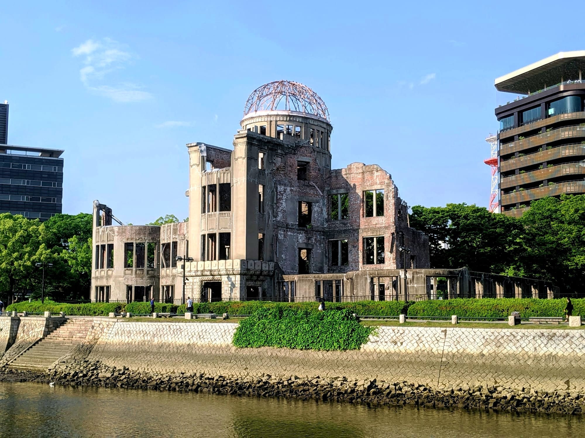 Japan's Hiroshima Peace Memorial (Genbaku Dome) was the only structure left standing in the area where the first atomic bomb exploded on Aug. 6, 1945. 