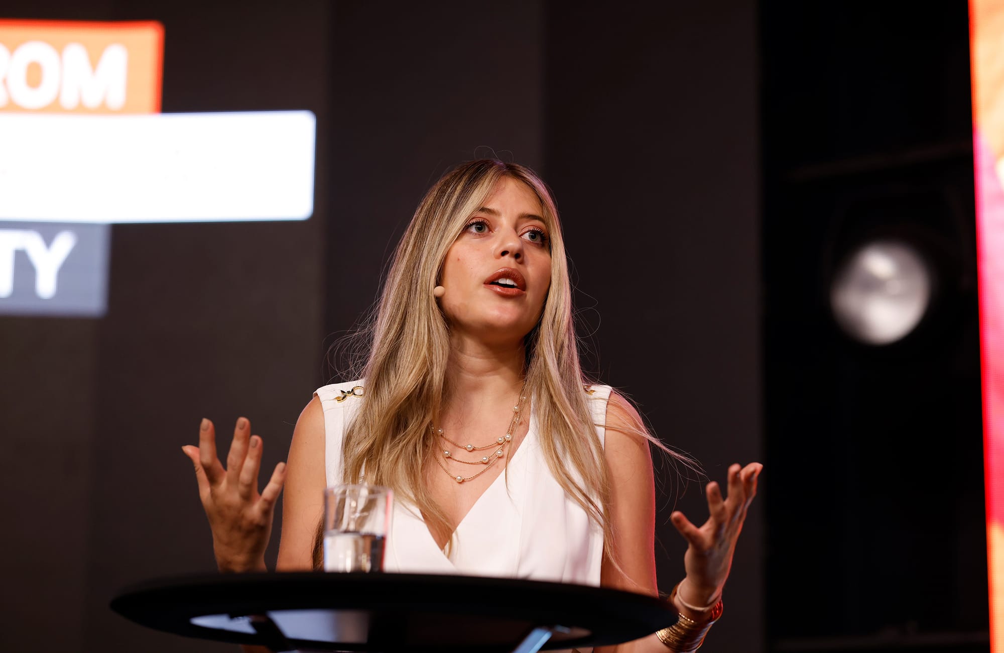 Génesis Davila speaks in 2023 at the&nbsp;Defenders’ Days Conference in 2023.