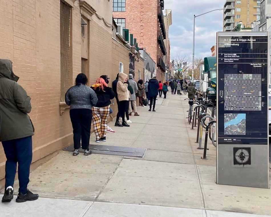 A line for COVID-19 testing in New York City