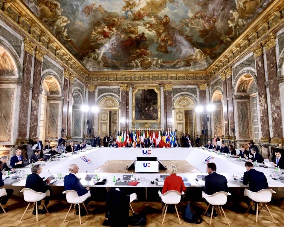 E.U. leaders meeting in Versailles for a two-day European summit