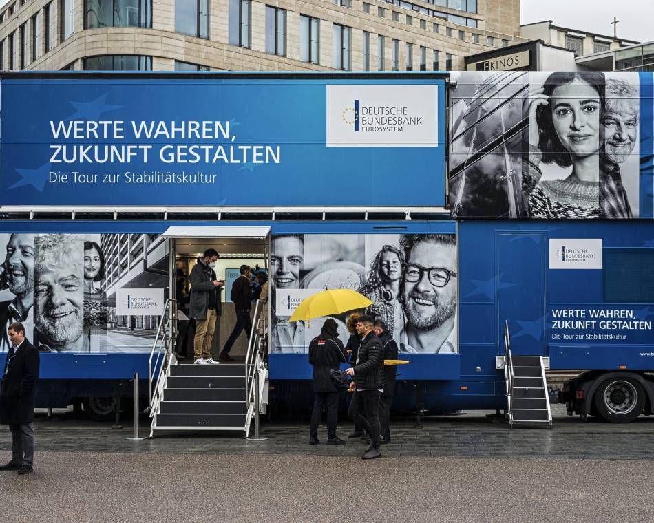 The German central bank's "tour of stability culture" in Frankfurt tries to calm economic jitters in April