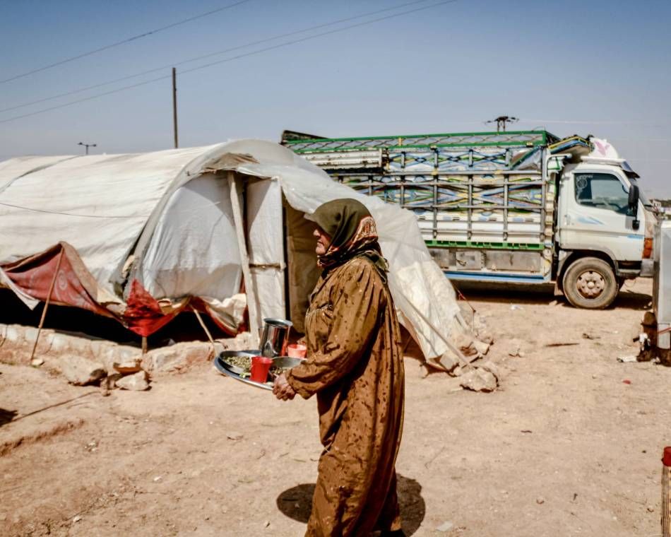 A refugee in Idlib, Syria