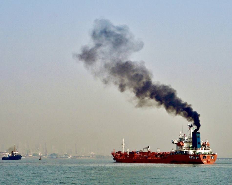 A ship at India's largest port in Mumbai