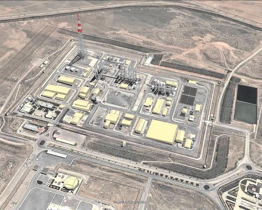 Aerial view of Iran's heavy water nuclear facilities near the city of Arak