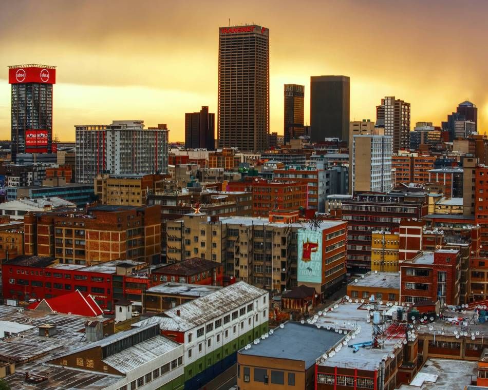 Skyline of South Africa's financial capital Johannesburg