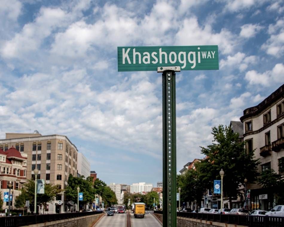 A Washington, D.C. street sign honoring Jamal Khashoggi