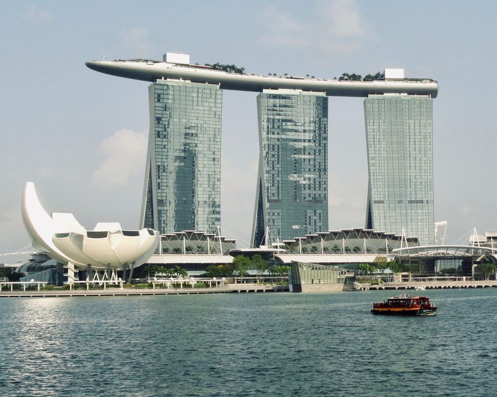 Singapore's Marina Bay Sands luxury hotel and convention center